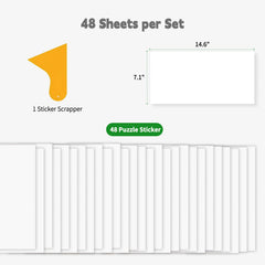 ALL4JIG Puzzle Saver sticker sheets closeup highlights self-adhesive ease.