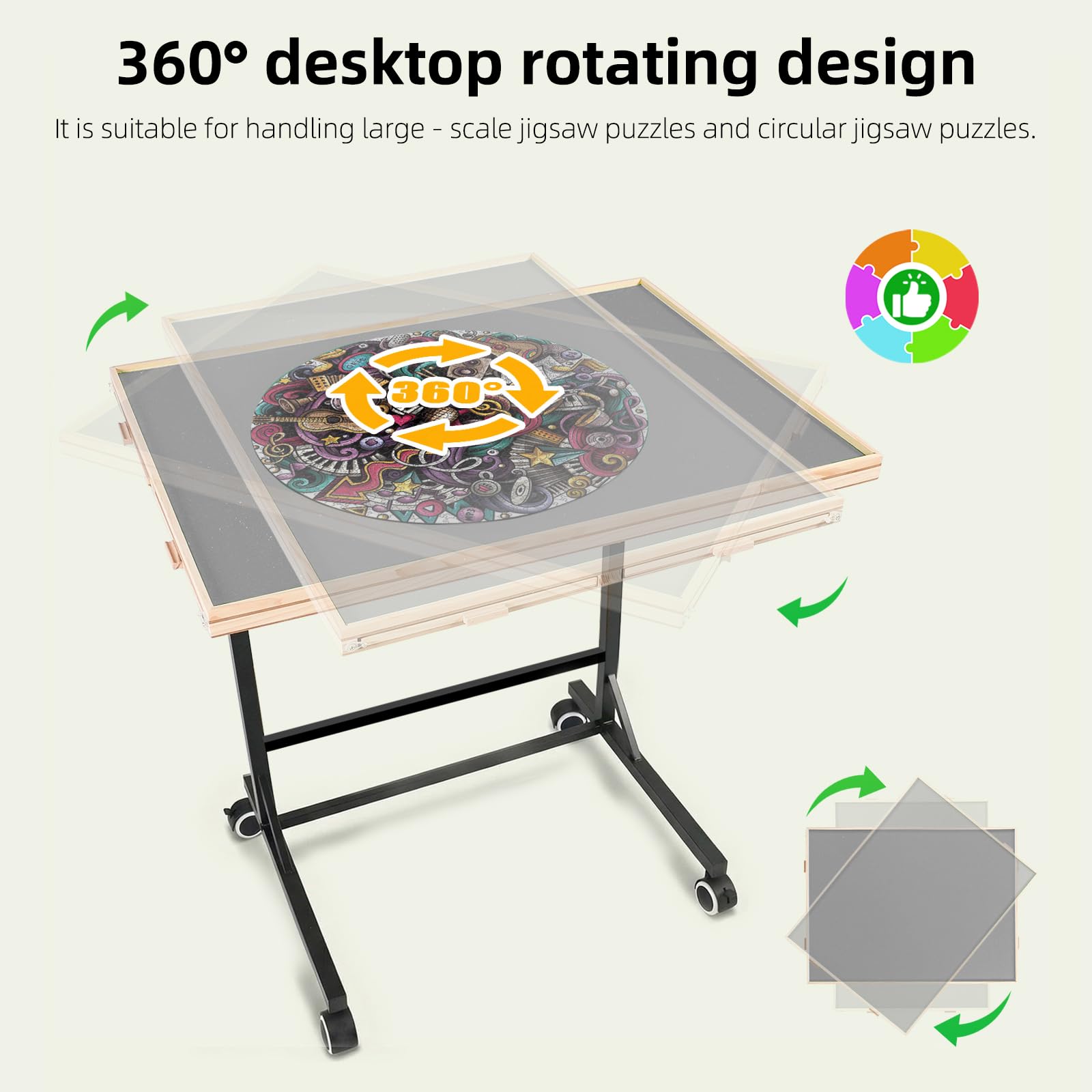 ALL4JIG puzzle table non-slip surface keeps pieces secure during assembly
