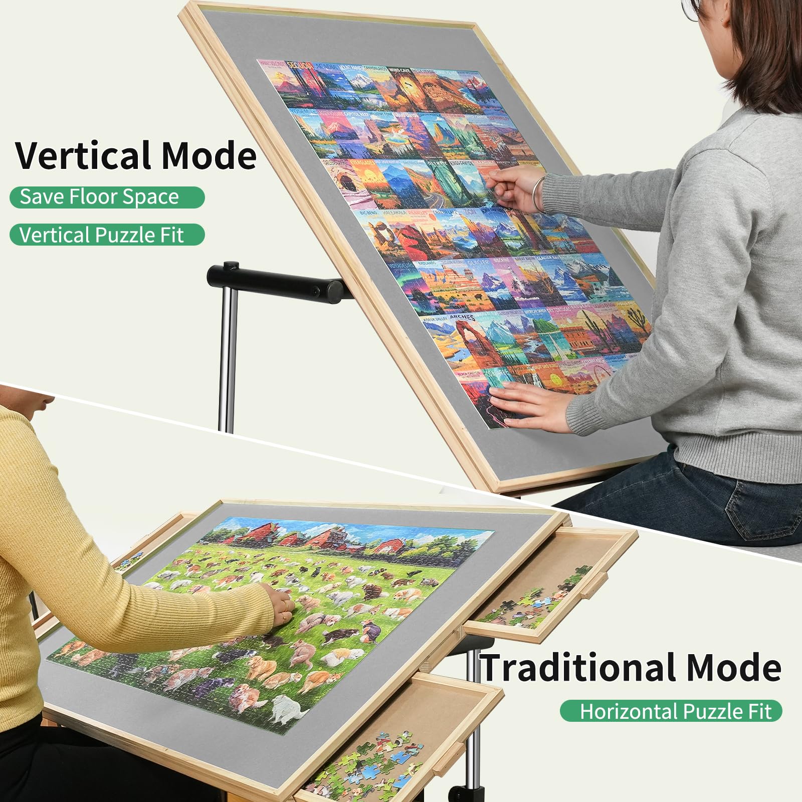 ALL4JIG puzzle table protective cover shields pieces from dust and spills during puzzling