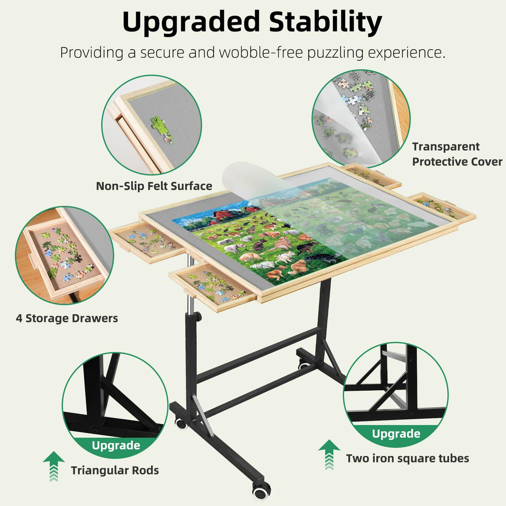 ALL4JIG puzzle table protective cover shields puzzles from dust and spills.