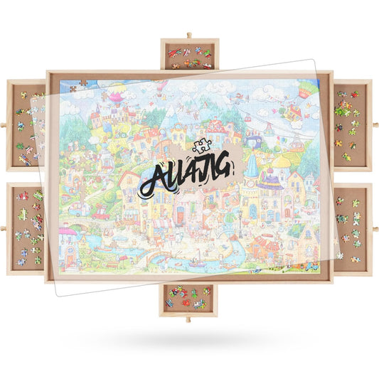 ALL4JIG puzzle table top view with a spacious work surface for large puzzles