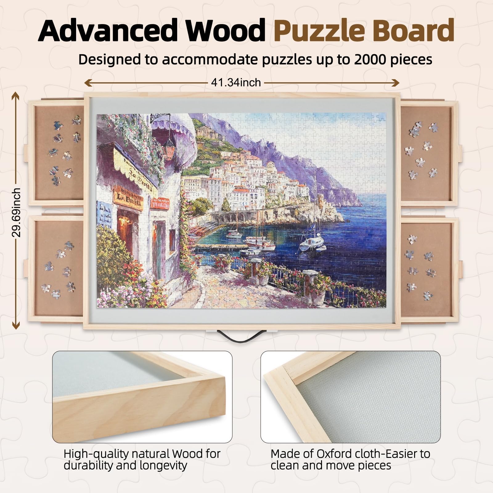ALL4JIG tilting feature enables comfortable angles for extended puzzling sessions.