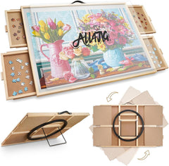 ALL4JIG tilting and rotating puzzle board for flexible puzzling sessions