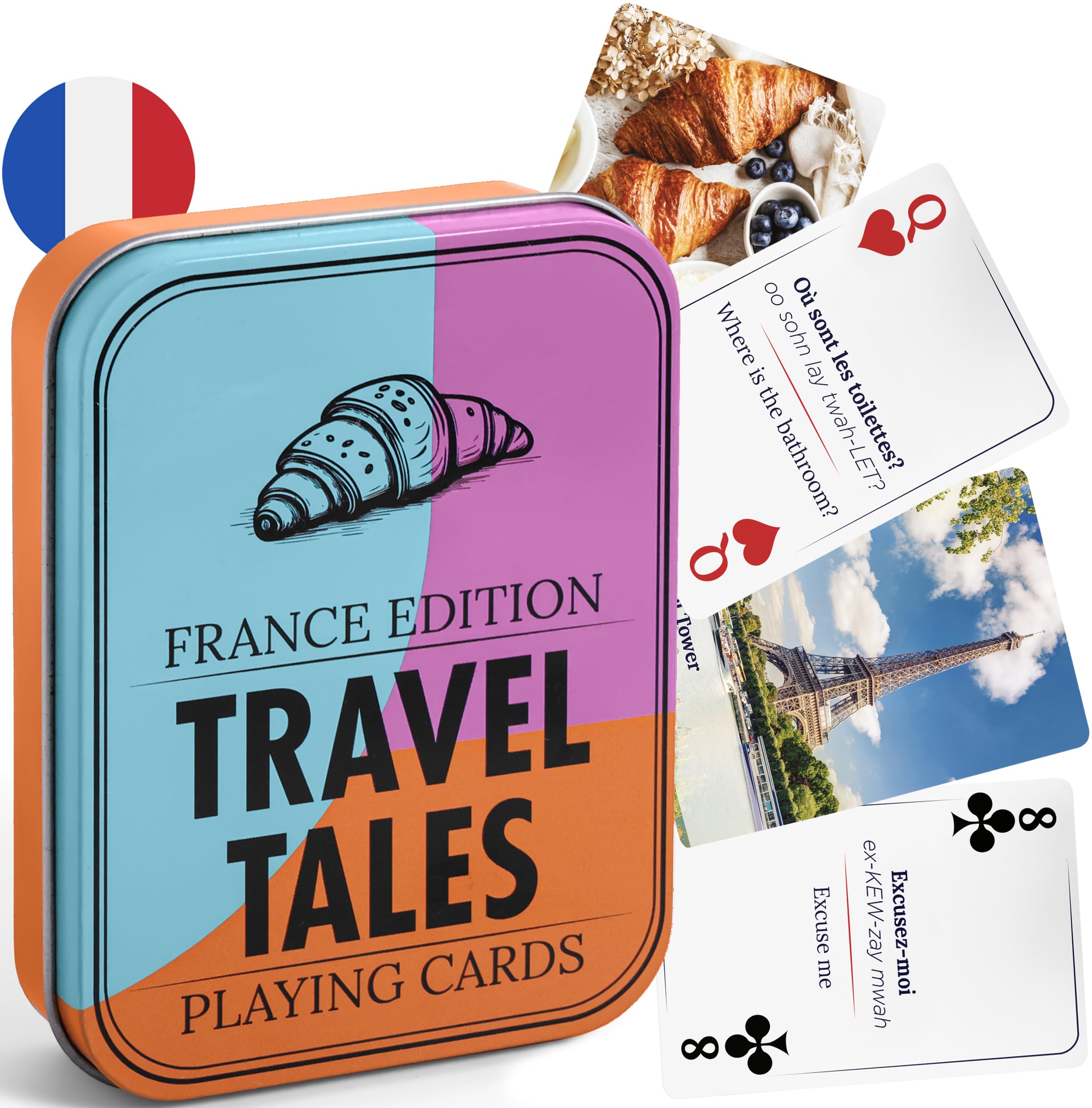 All7s Travel Tales France Edition tin for portable, stylish travel learning.