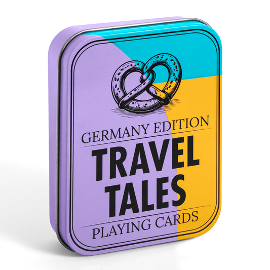 All7s Travel Tales Germany Edition deck in tin case for portable travel fun