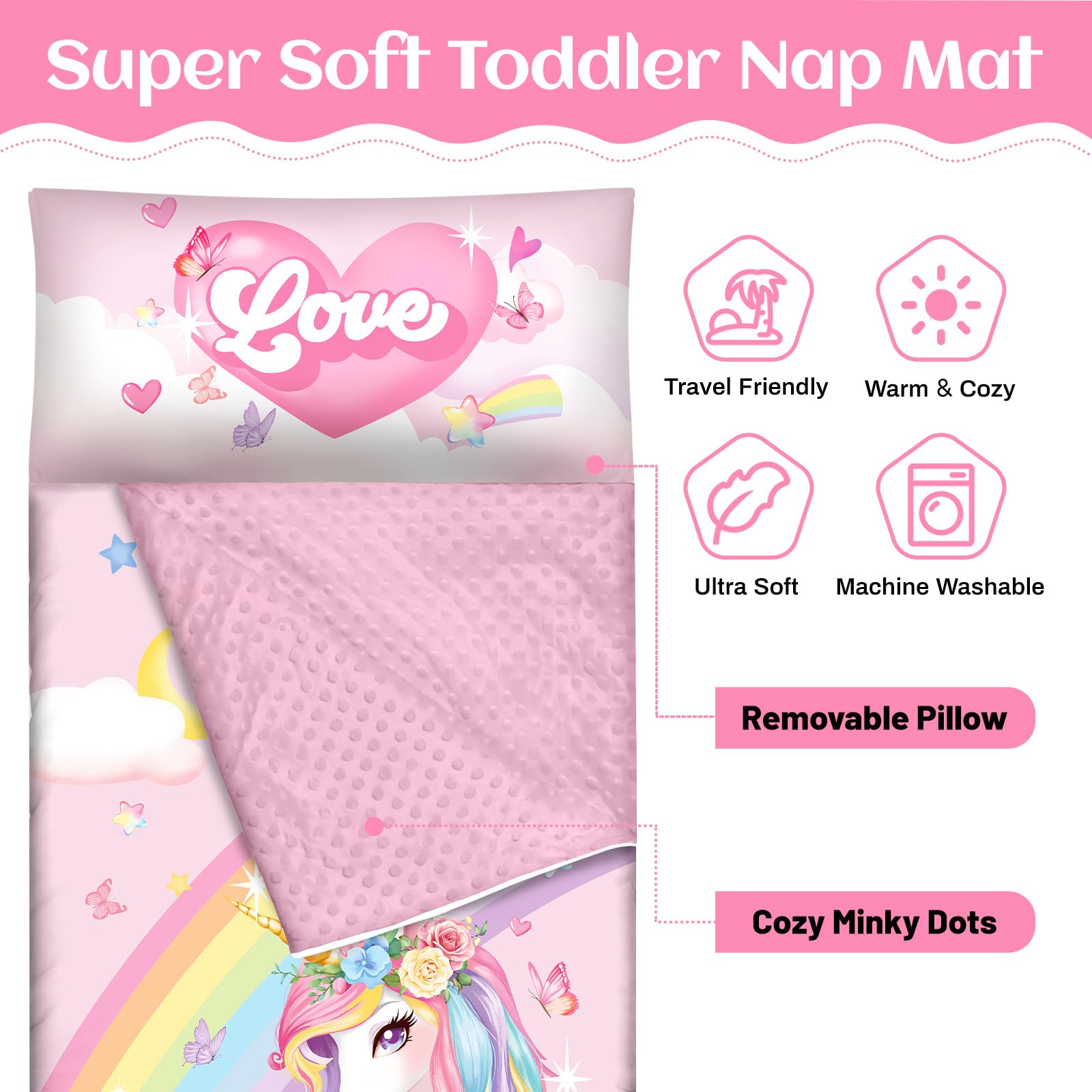 alldomess nap mat with L-shaped zipper system for space adjustment