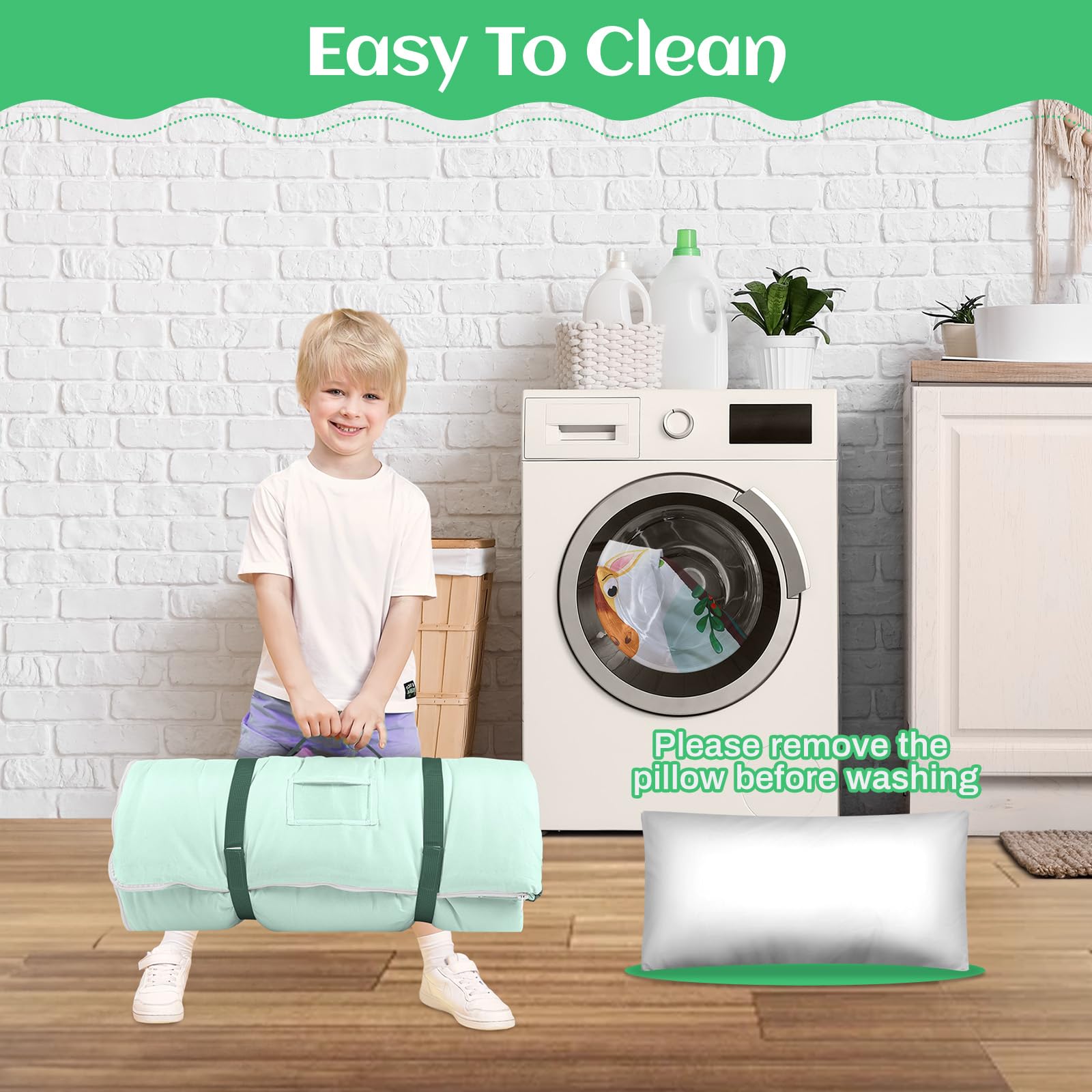 Alldomess nursery-use friendly mat with a transparent card slot for labeling