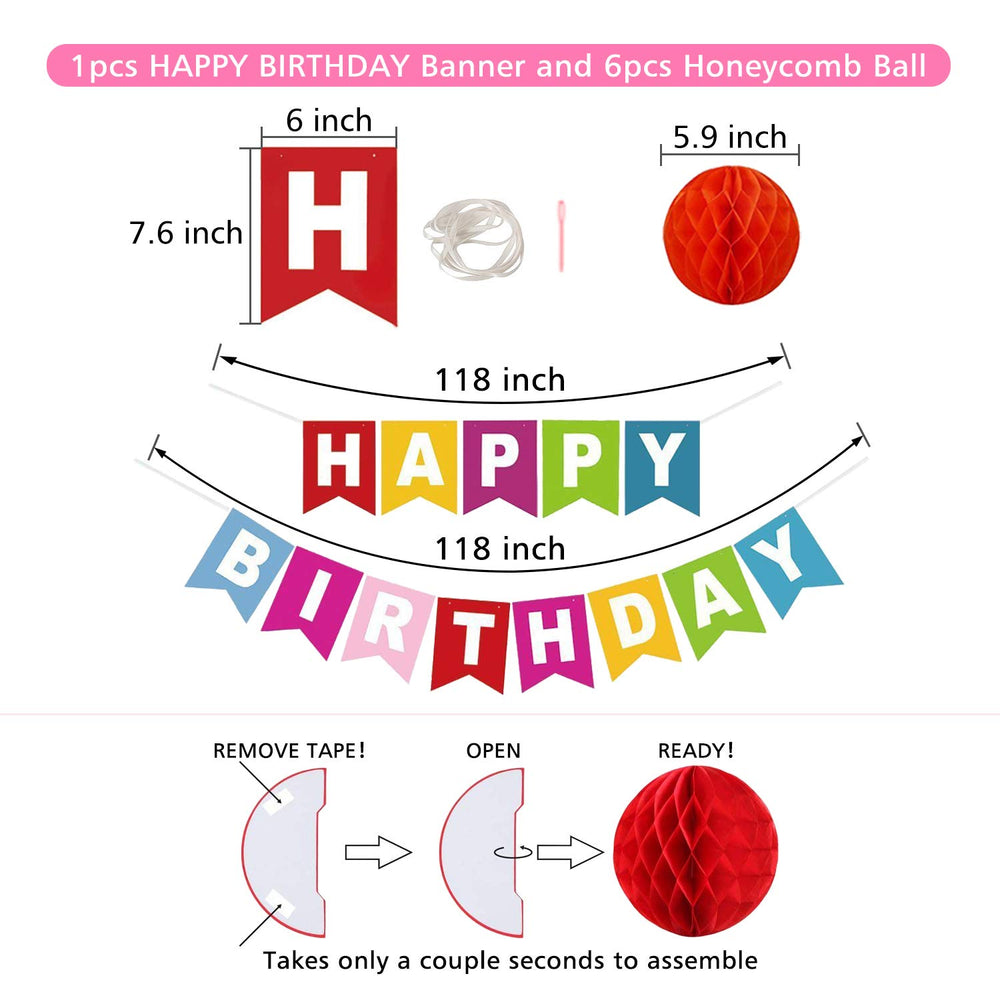 ALLFUN honeycomb ball assembly-2 adds texture and vibrant color to celebrations.