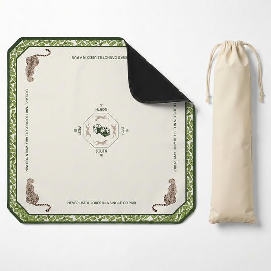 ALLINCOZY Mahjong Mat green rolled in carry bag for easy transport