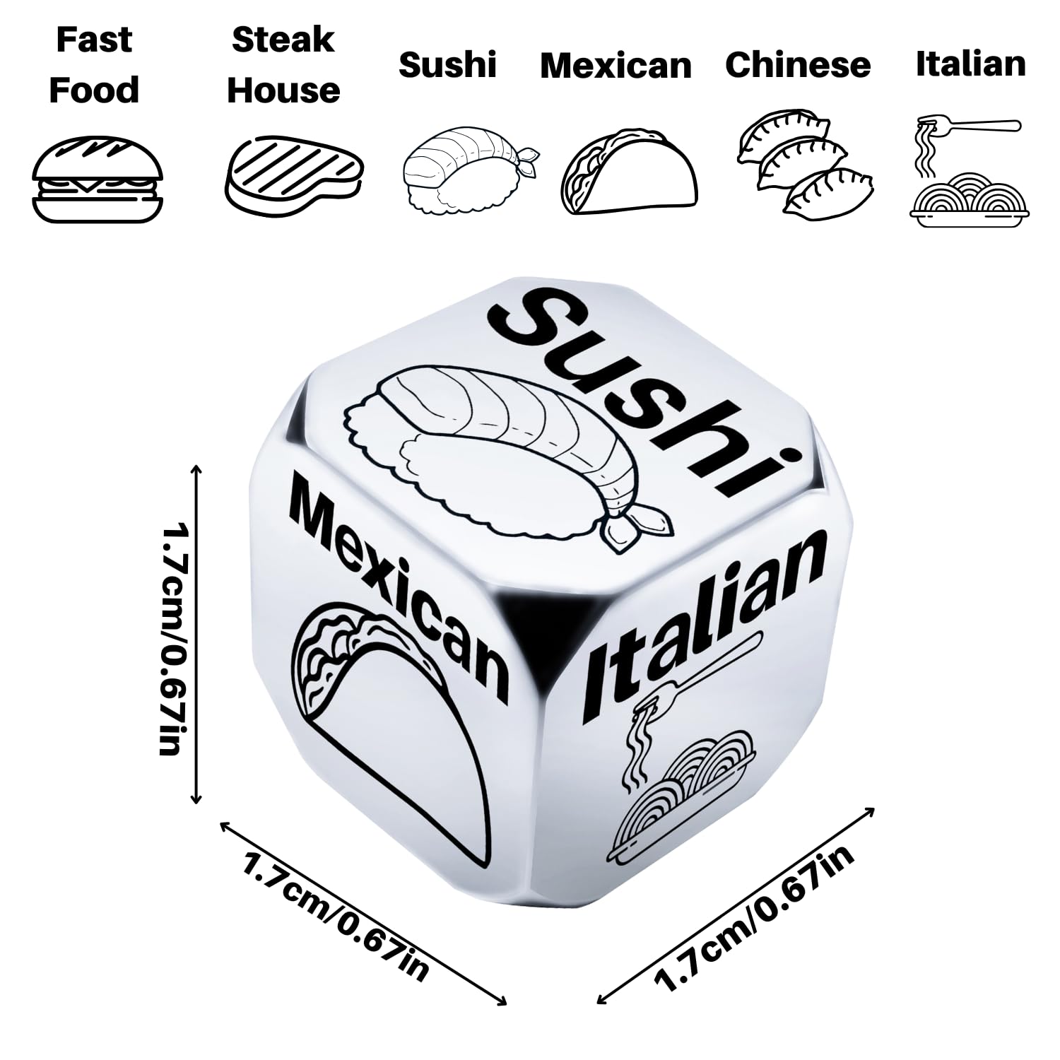 Allpeak date night dice six flavors engraved, ideal for planning couples' meals