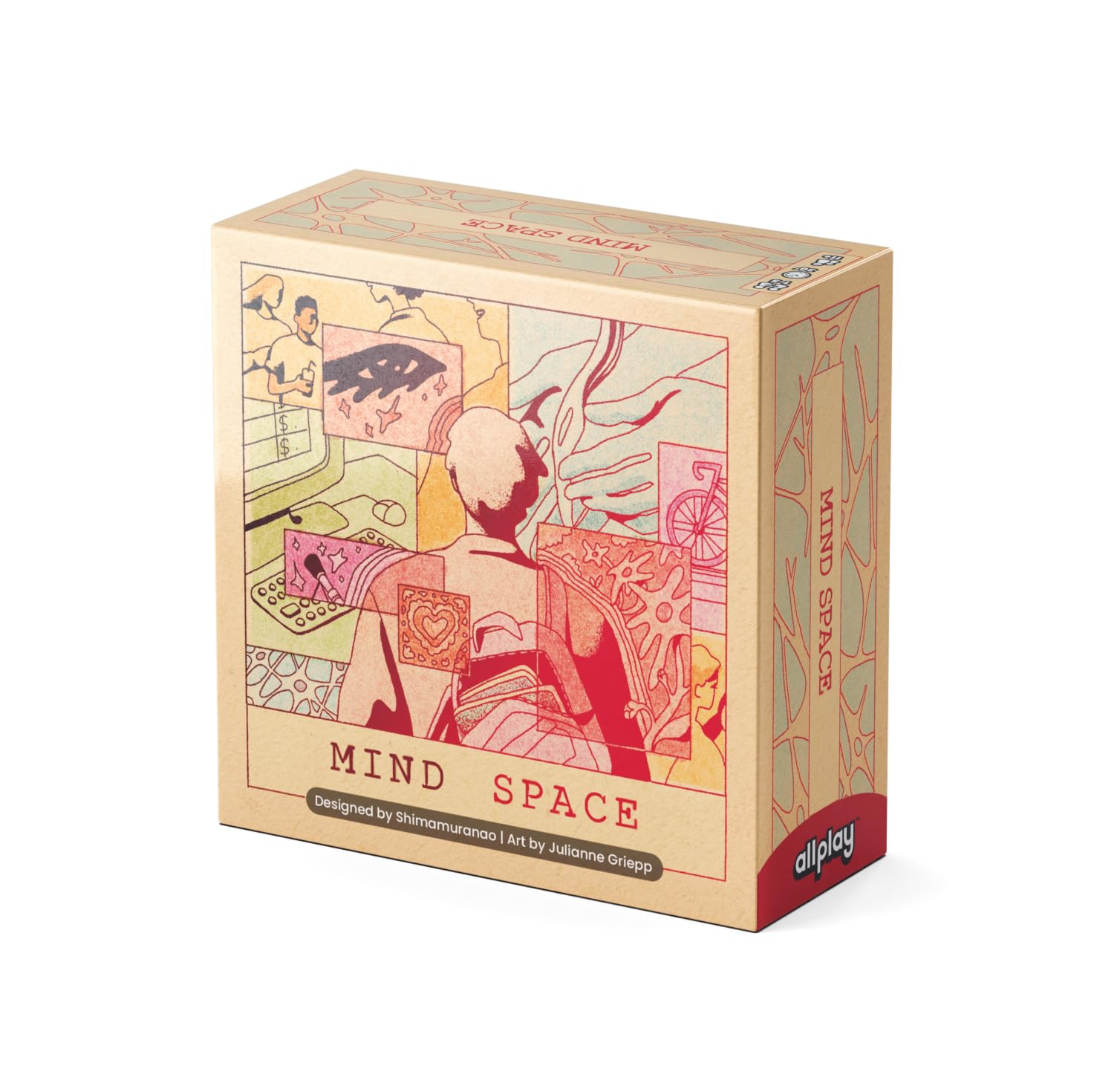 Allplay Mind Space board game, dice roll action for quick brain-board ideas.