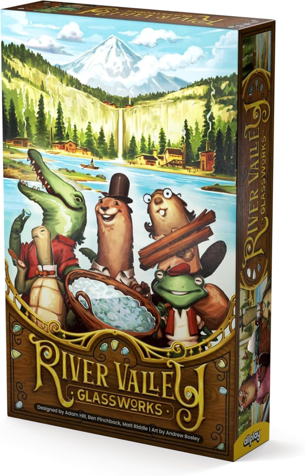 ALLPLAY River Valley Glassworks tiles showcase vibrant colors for quick family game night drafting.