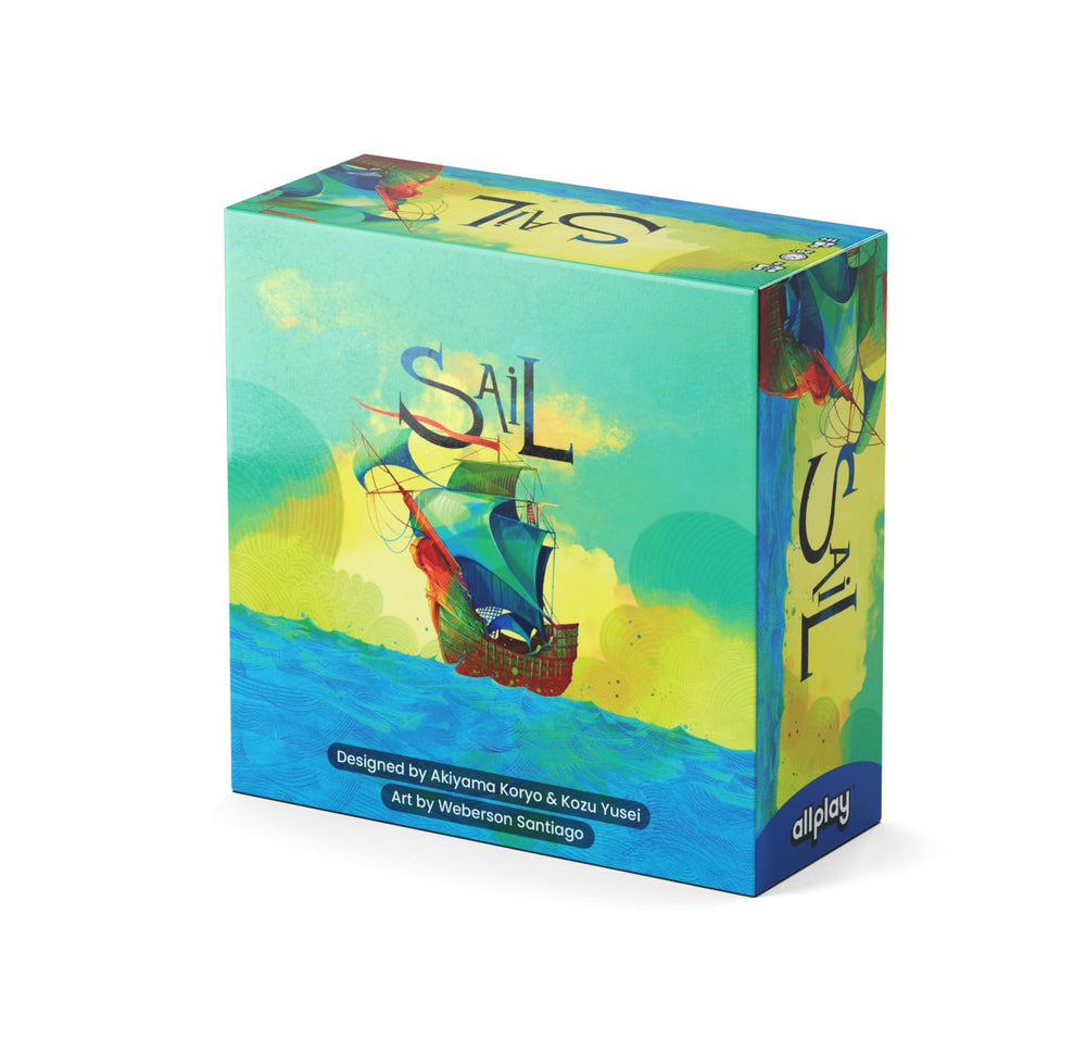 Allplay Sail box front showcasing the compact travel size for easy play anywhere.