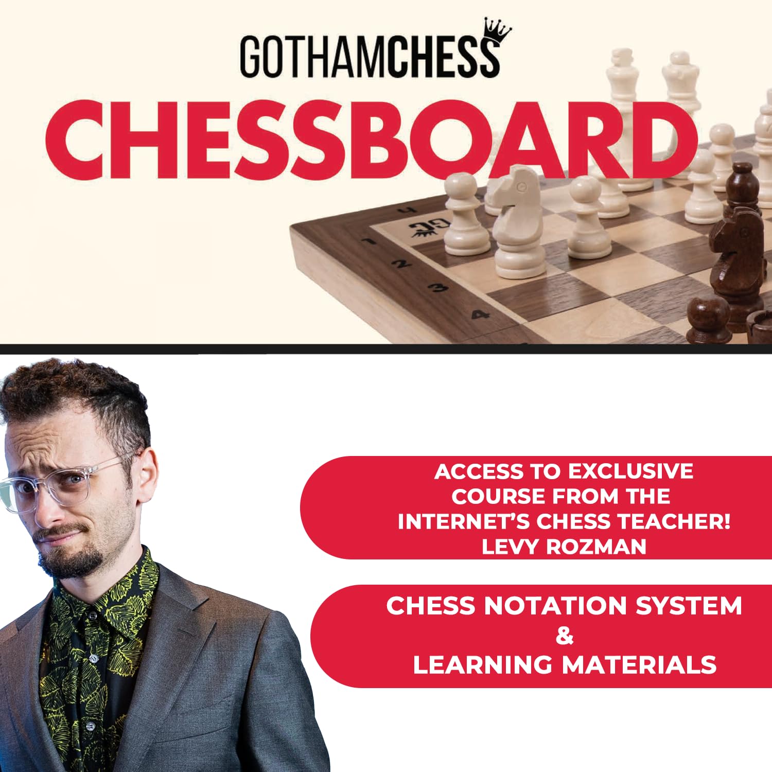 Allstar GothamChess Board with magnetic pieces keeps setup stable during transit.