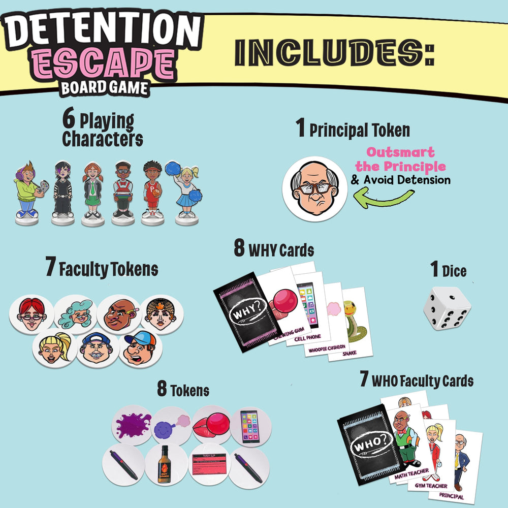 Allstar Innovations Rebecca Zamolo Detention Escape board and components for an exciting group challenge.