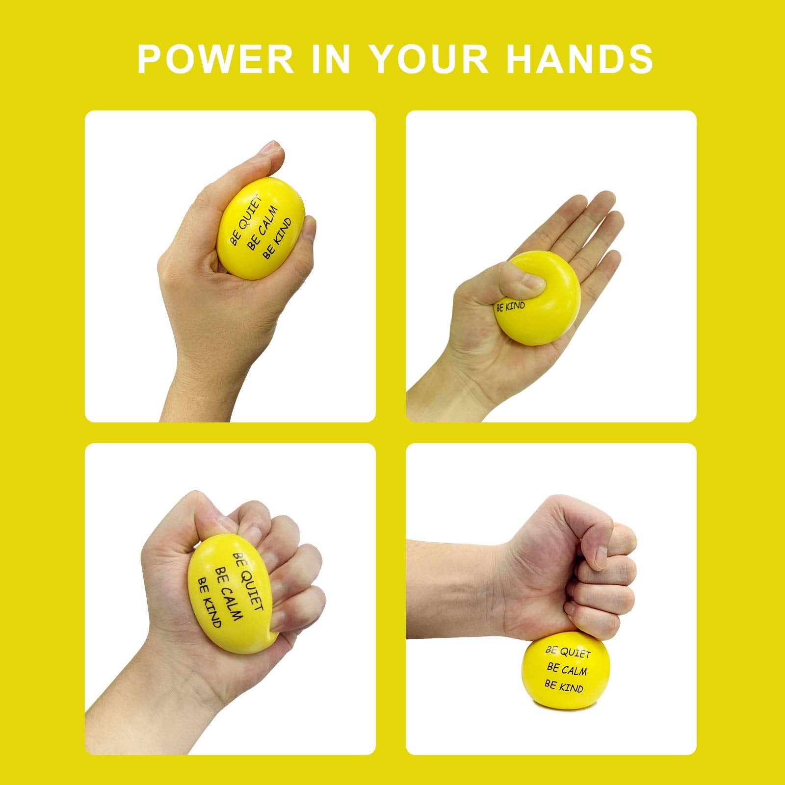 ALMAH grip-strength stress ball in action for hand exercise.