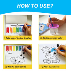 ALNETI Paint with Water Books dog motif sustains indoor fun and quick art activities for children.