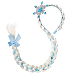 Alomois Princess blue braided wig headband for easy cosplay and party fun