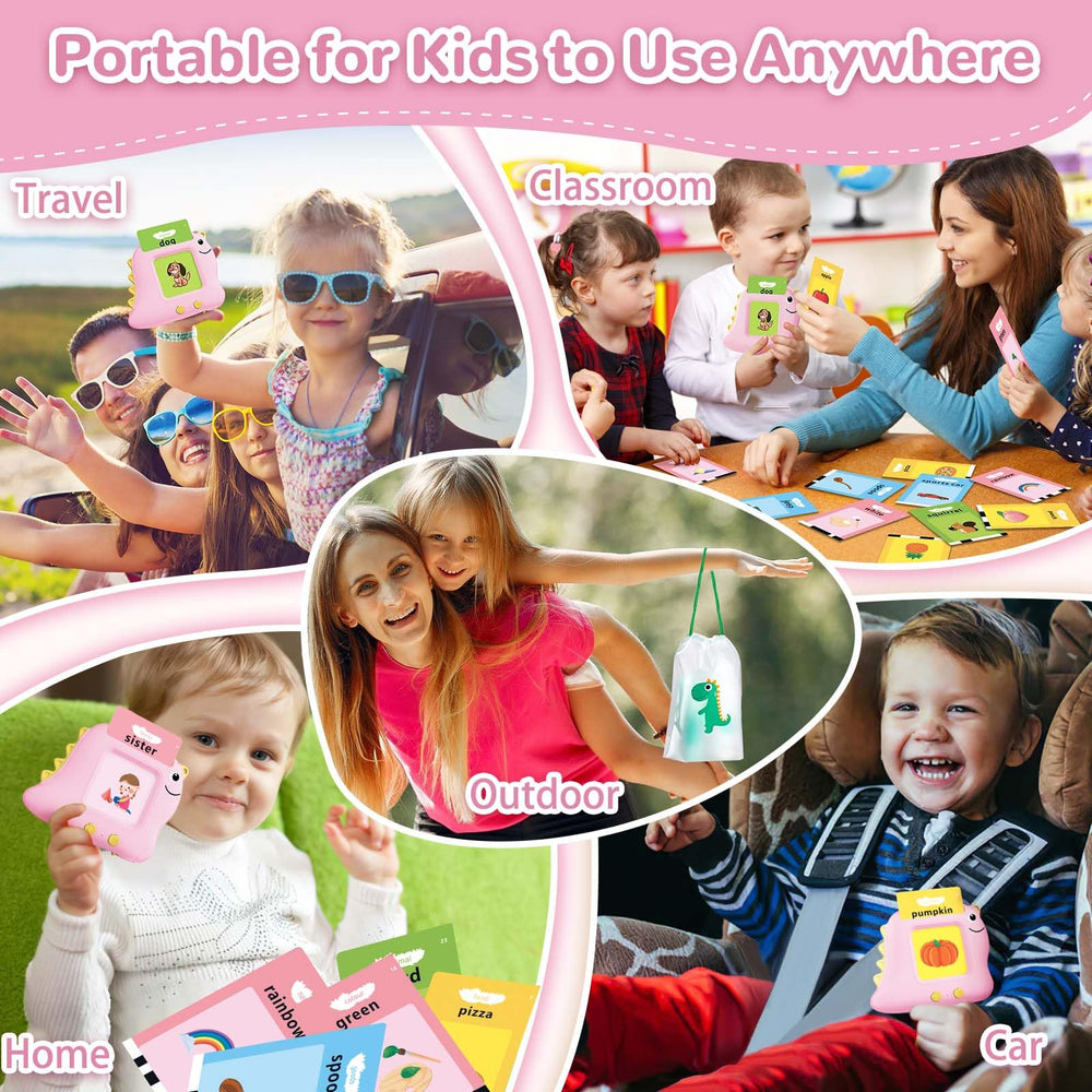 Alotwan dinosaur talking flash cards wrist strap enables easy carry on outings.
