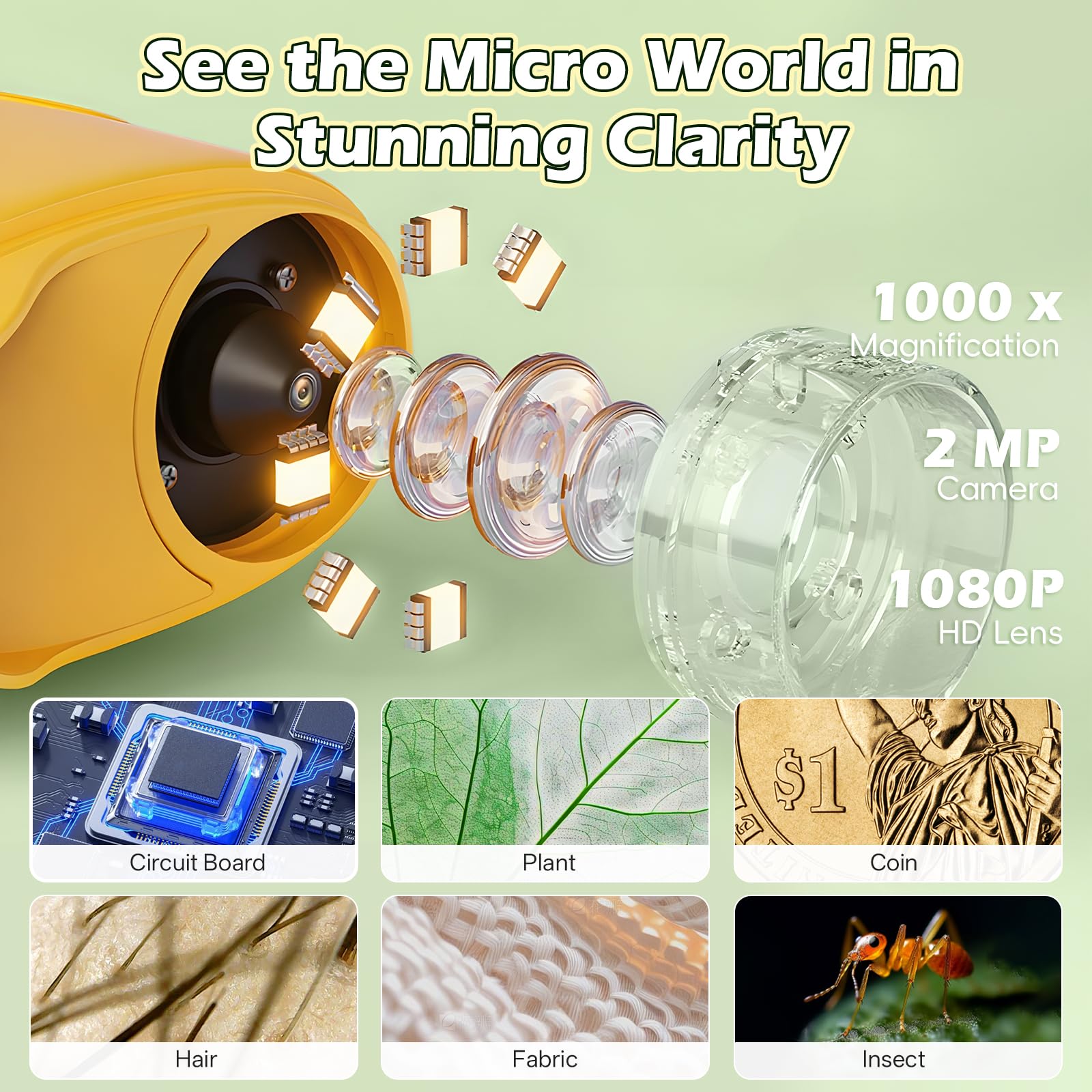 Portable mini microscope ideal for on-the-go science adventures.