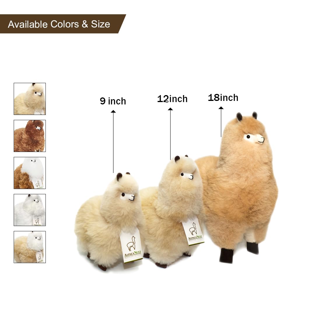 AlpacaNext hand-stitched craftsmanship on beige alpaca stuffed animal