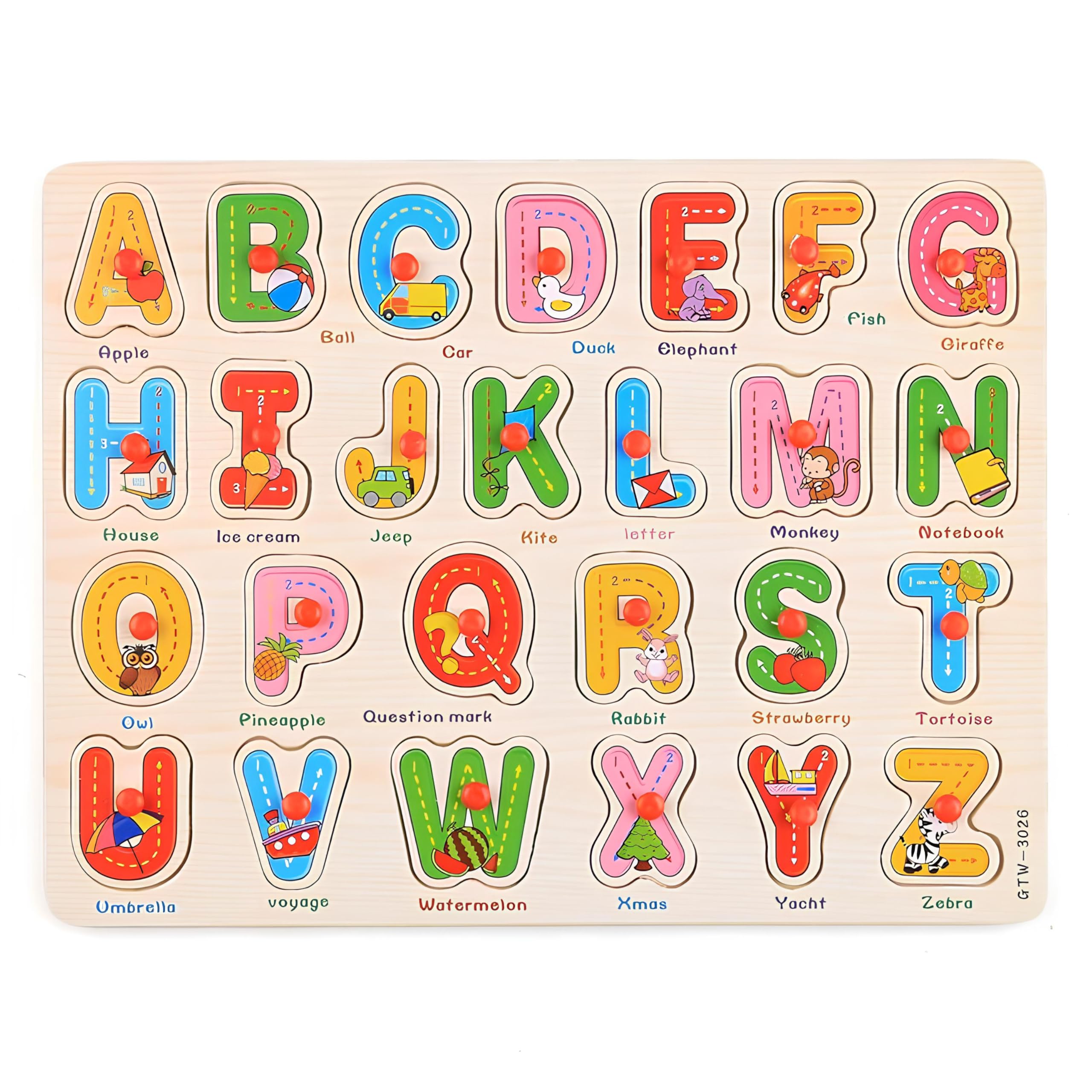 Alphabet Puzzle wooden board letters: engaging early literacy practice for toddlers.