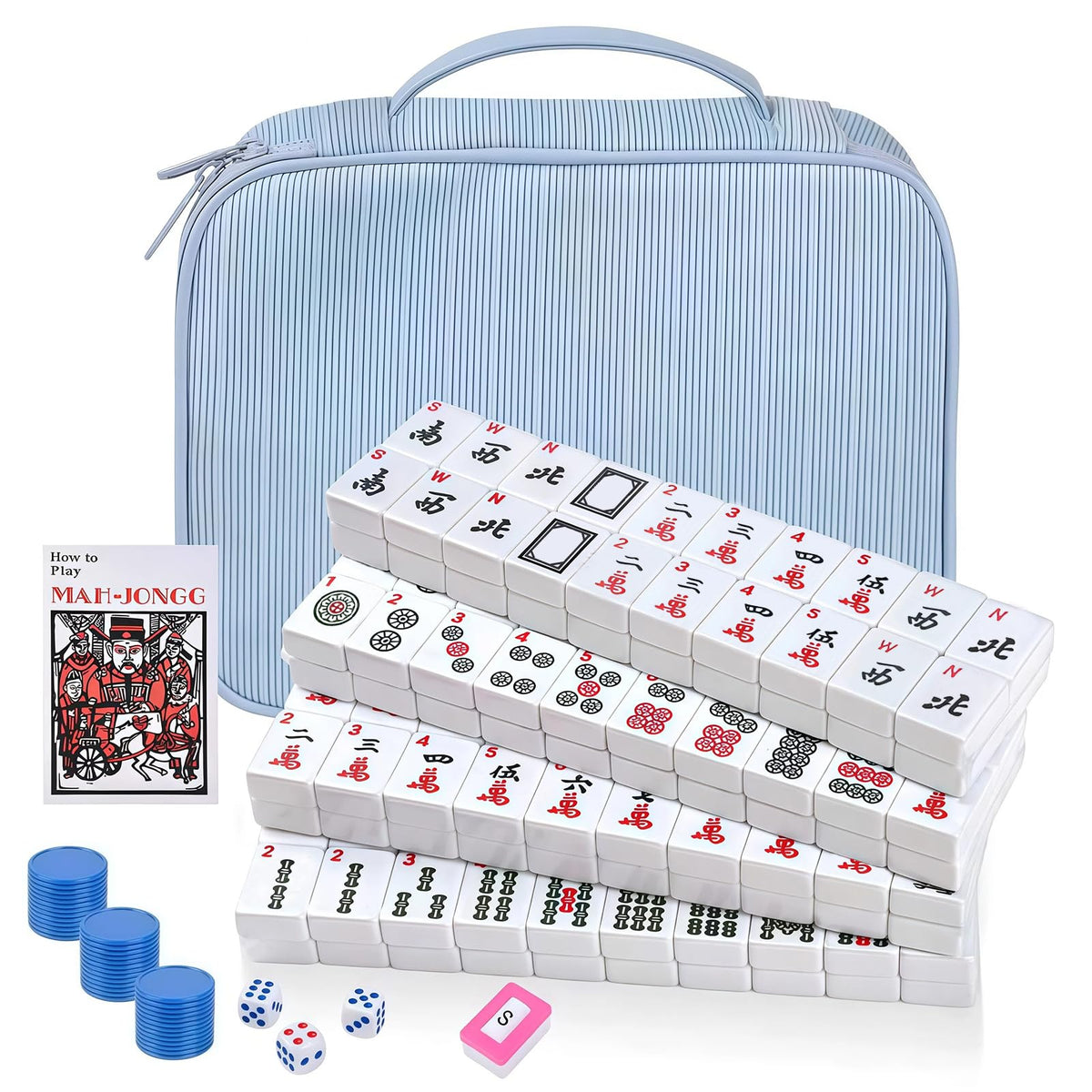 ALRALLI portable mahjong tiles for durable, smooth gameplay on any table
