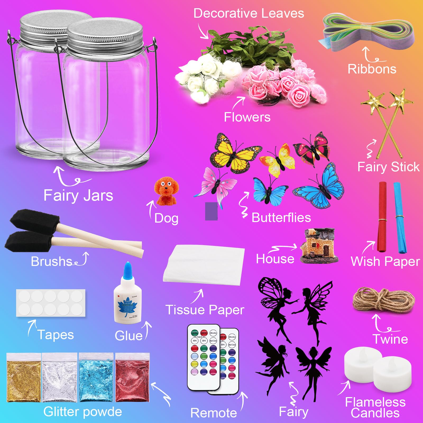 Alritz Fairy Lantern Kit butterflies enhance delicate home décor accents.