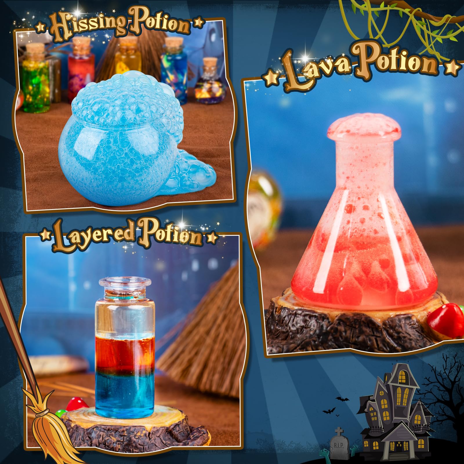 Alritz Science Potion Kits glowing potions illuminate nighttime discovery and imagination.