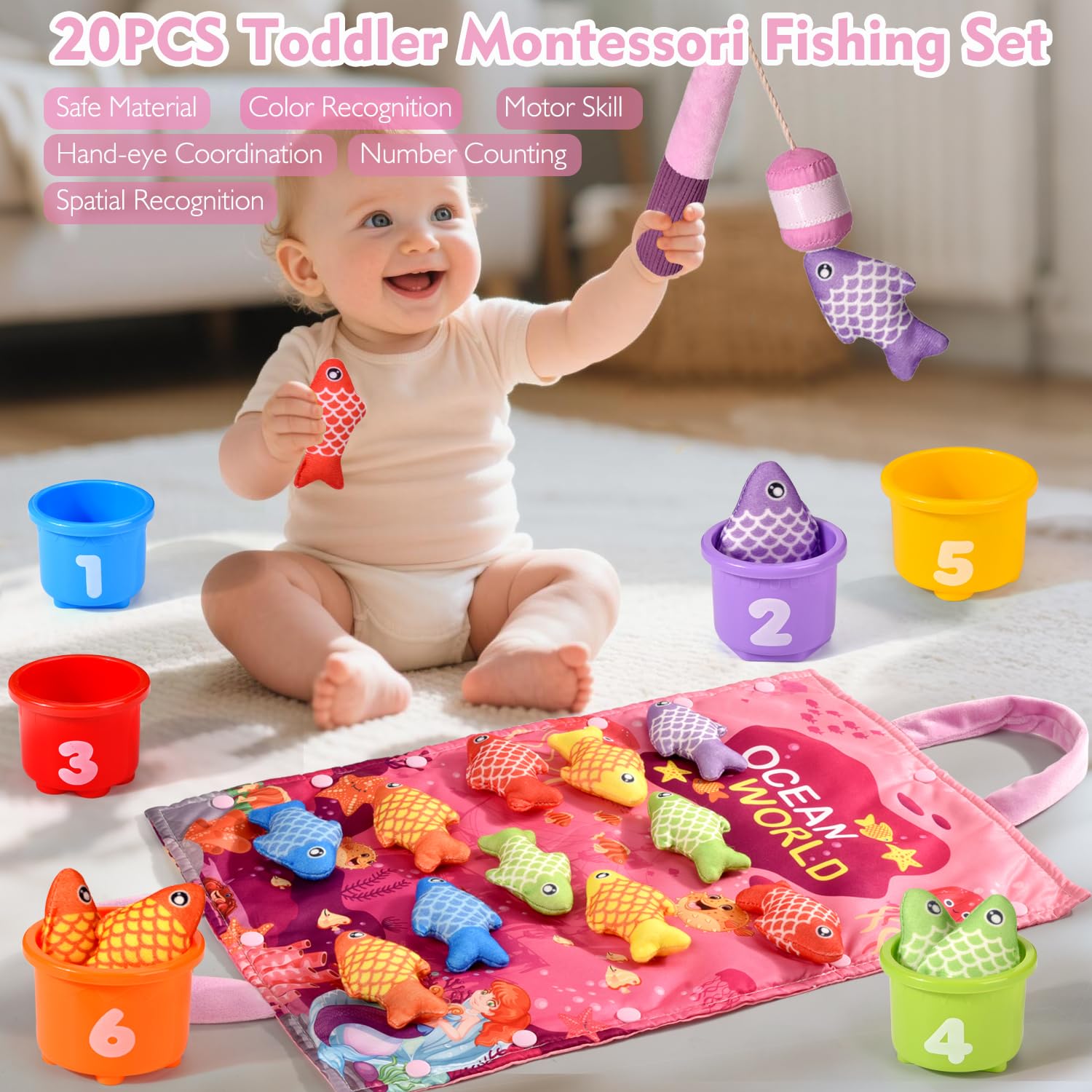 Alsatic colorful fish – vibrant pieces to boost color recognition and hand-eye coordination.
