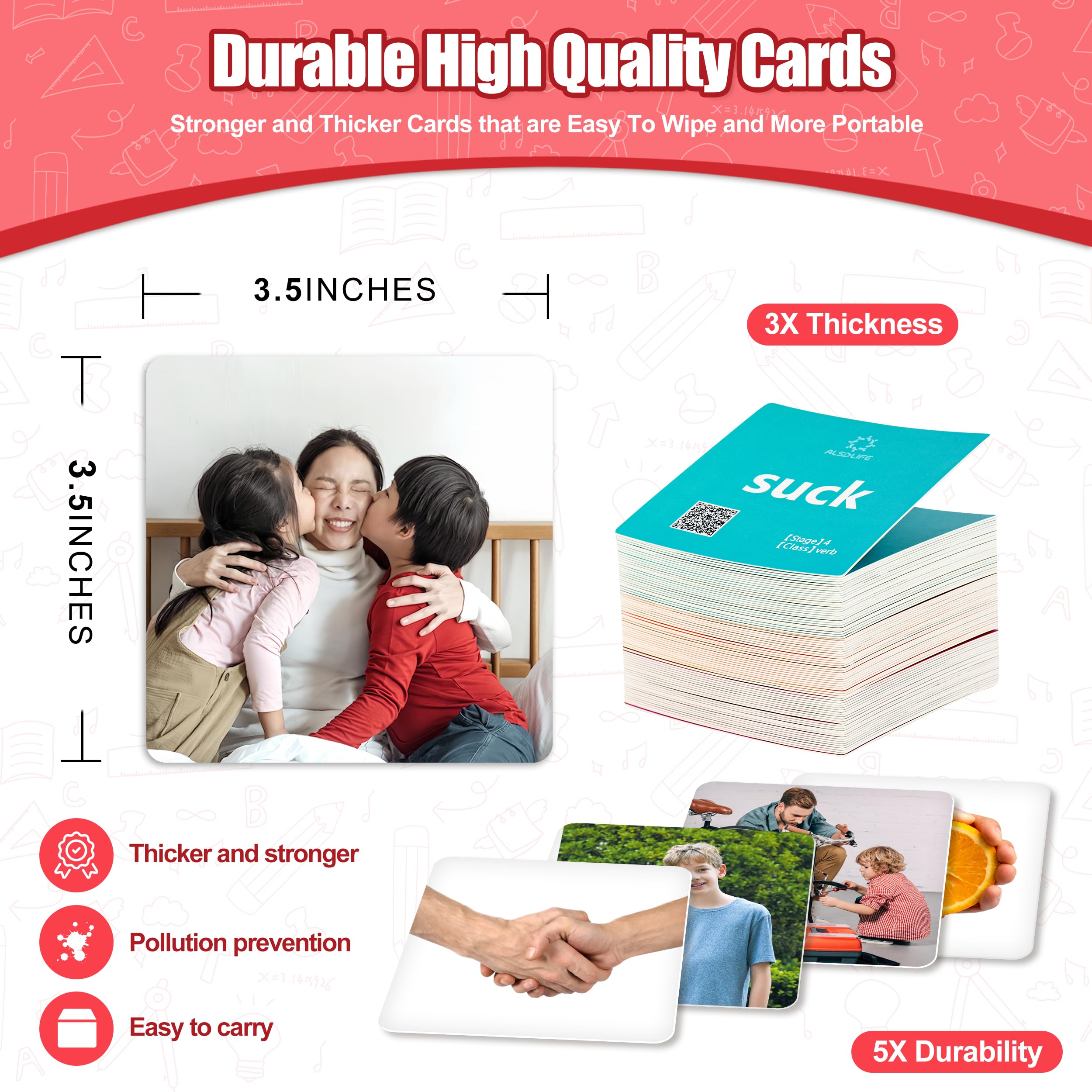 ALSOLIFE verb cards work with erasable markers for spelling activities.