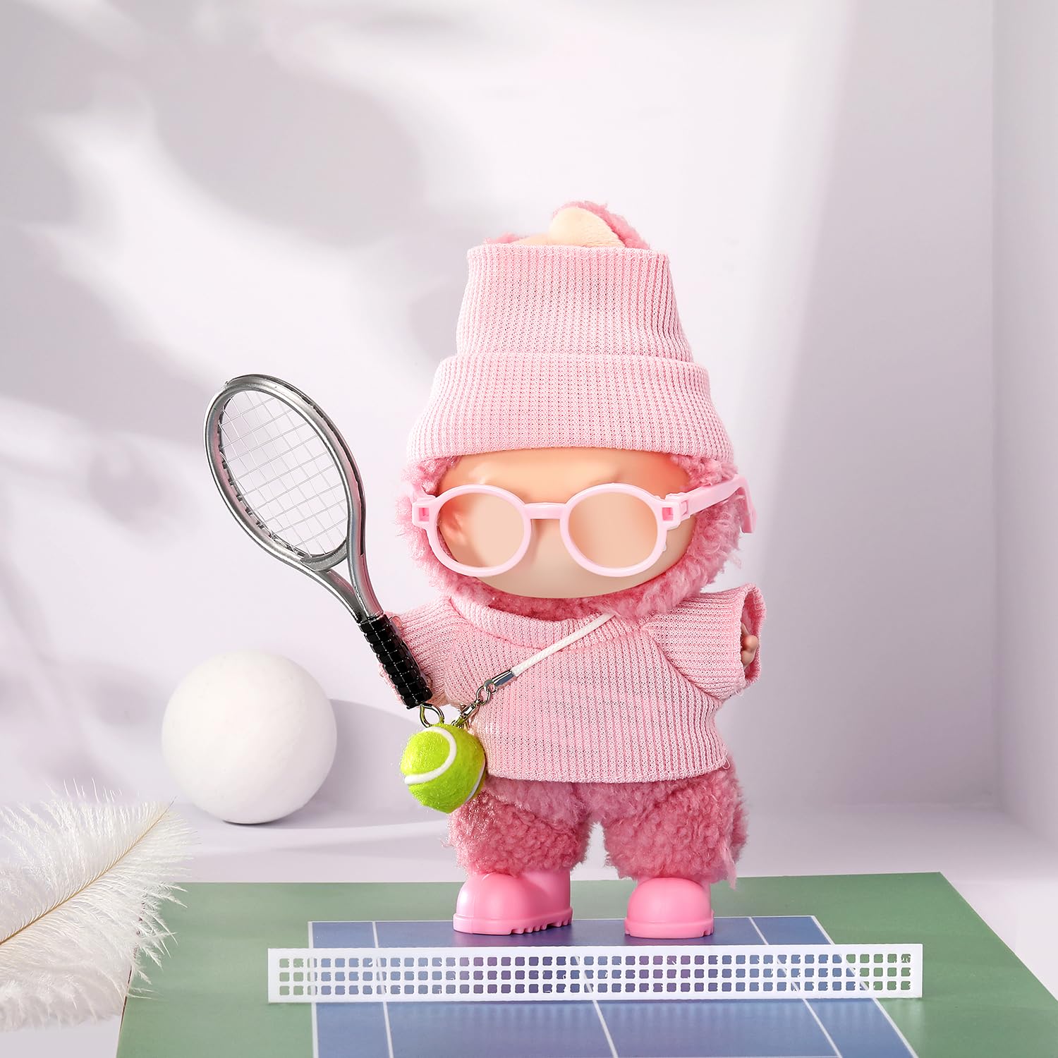 ALTRJO Labubu 17cm tennis frames—stylish eyewear for chic doll outfits