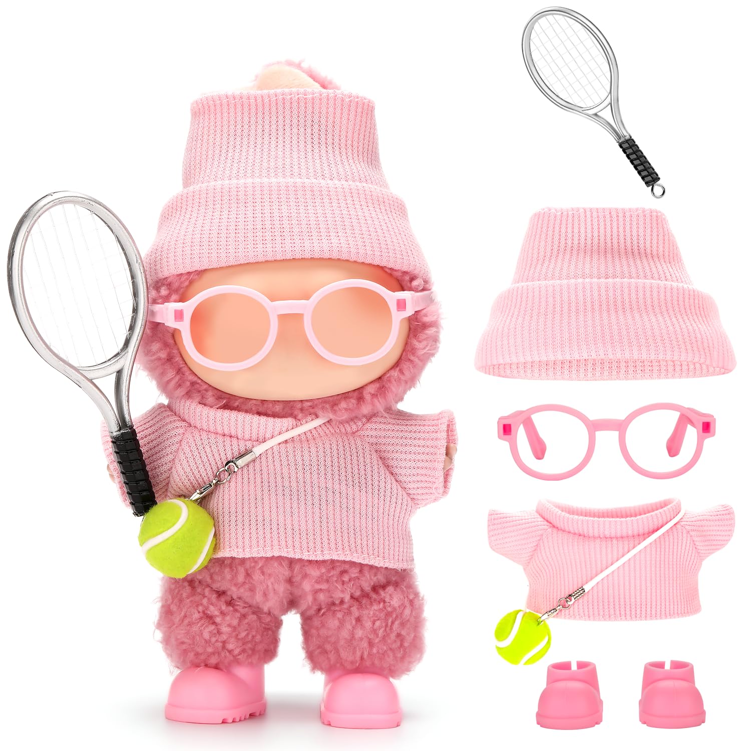 ALTRJO Labubu 17cm tennis hat—cute doll accessory boosting play appeal