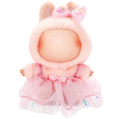 ALTRJO Labubu doll dress in pink gauze skirt for chic 17cm styling.