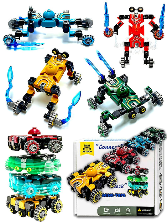 Altuco 4-pack transformable fidget spinner car front view for imaginative play and focus