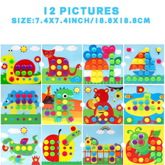 AluAbi Button Art Toys hanging board for focused tactile play
