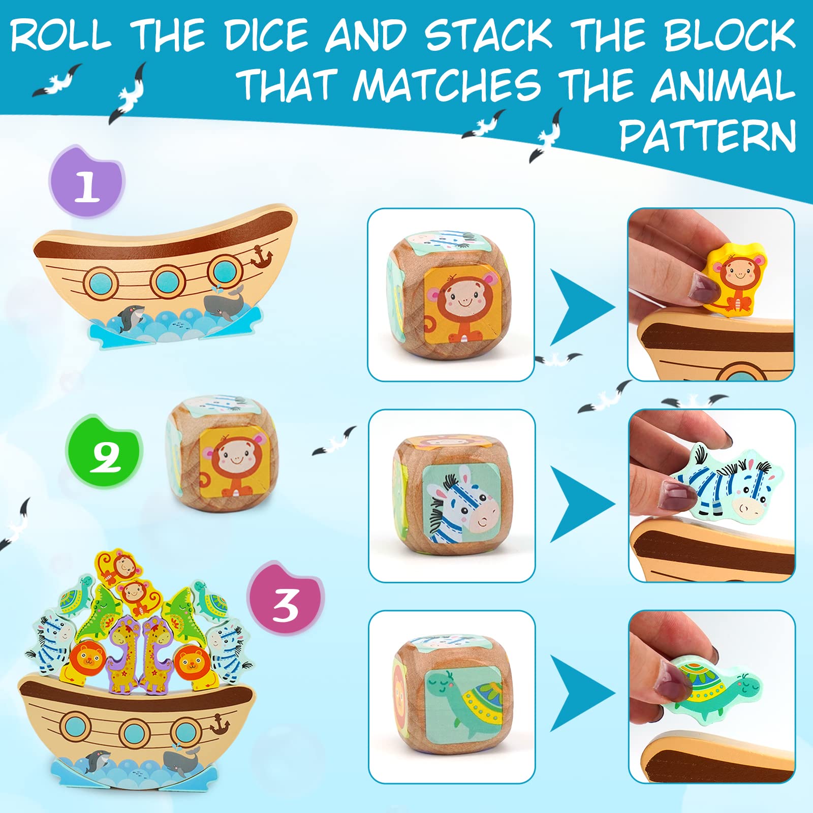 AluAbi Noah's Ark dice used to adjust gameplay difficulty