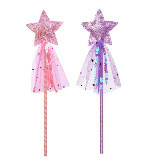 ALVOGIMOR Glitter Star Wand pink – perfect for princess dress-up and magical photos.