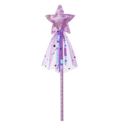 ALVOGIMOR Glitter Star Wand purple – ideal for fairy-tale play and party costumes.