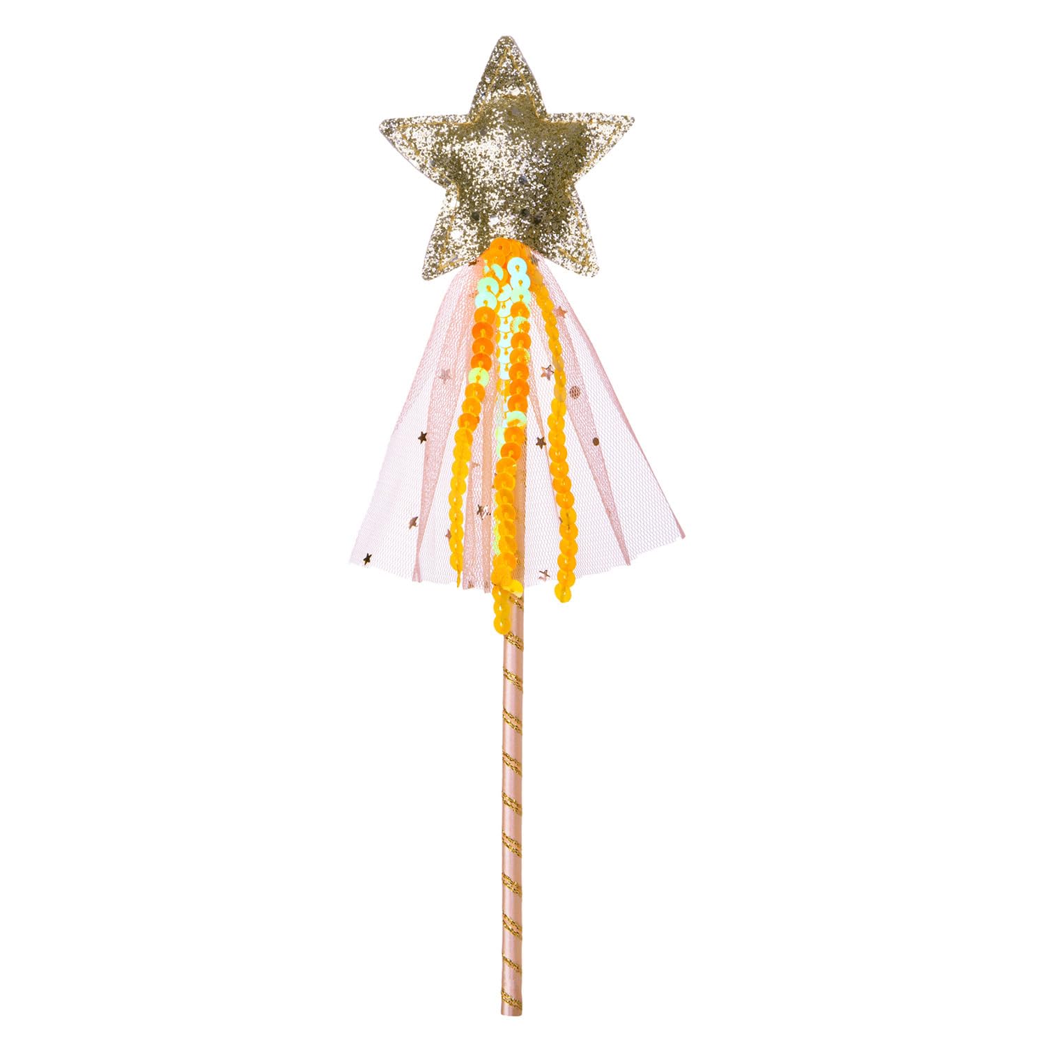ALVOGIMOR wand with flowing purple tulle streamers enhances magical role play