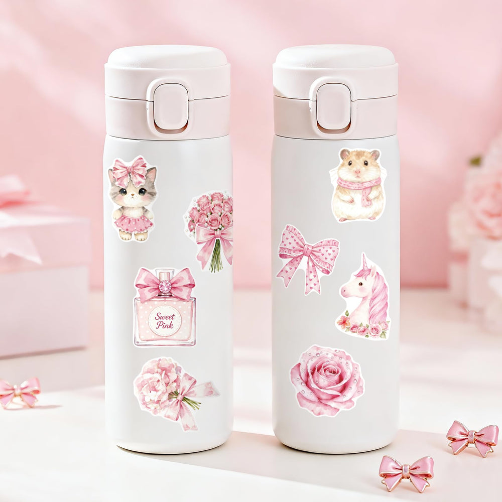 Alynta waterproof vinyl stickers for water bottles, designs stay bright and weatherproof.
