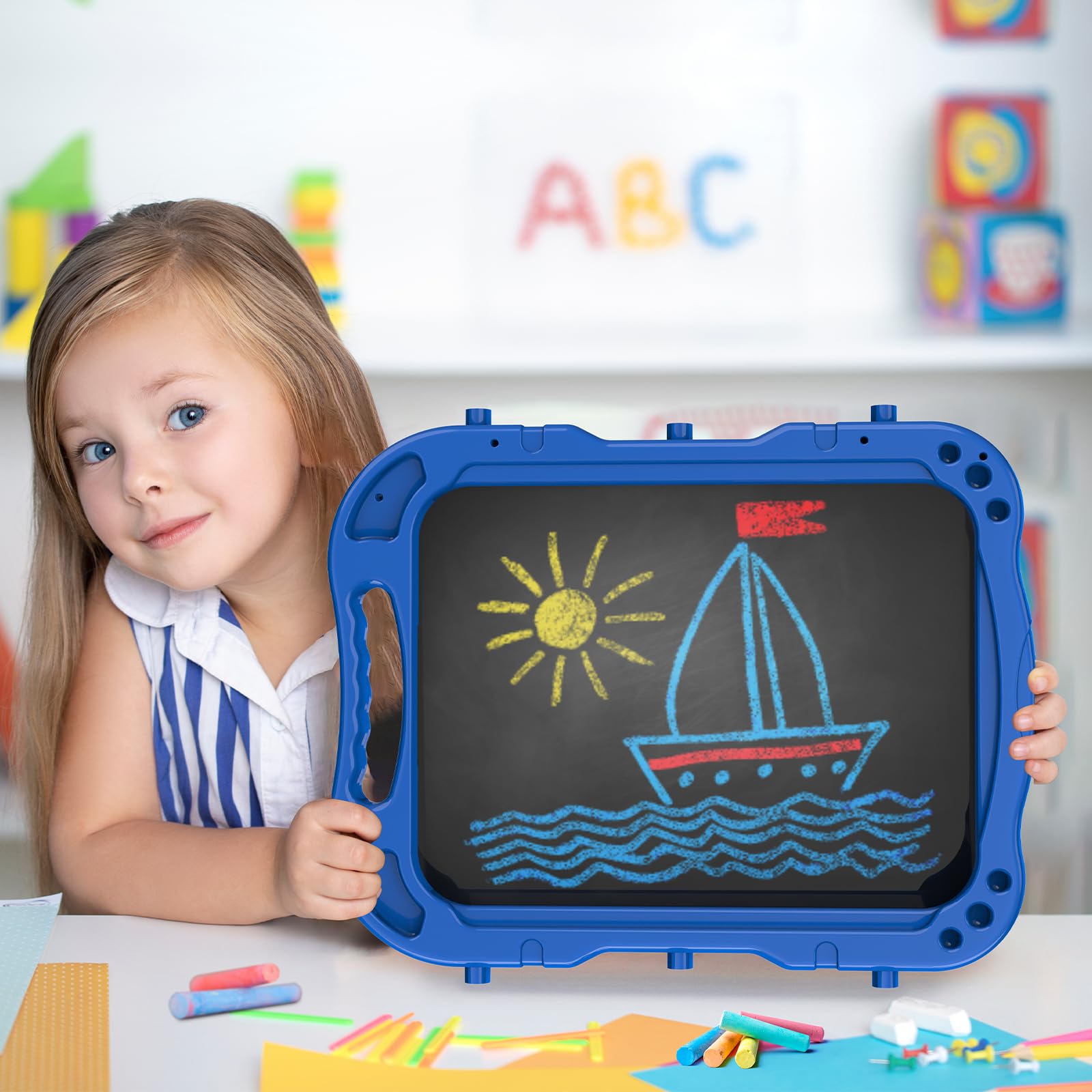 Amagoing Art Easel magnets support tidy drawing and organization.