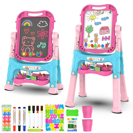 Amagoing Easel with adjustable height for growing kids, enabling comfortable painting sessions.