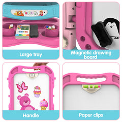 Amagoing Easel offers double-sided chalk and whiteboard for shared creativity.