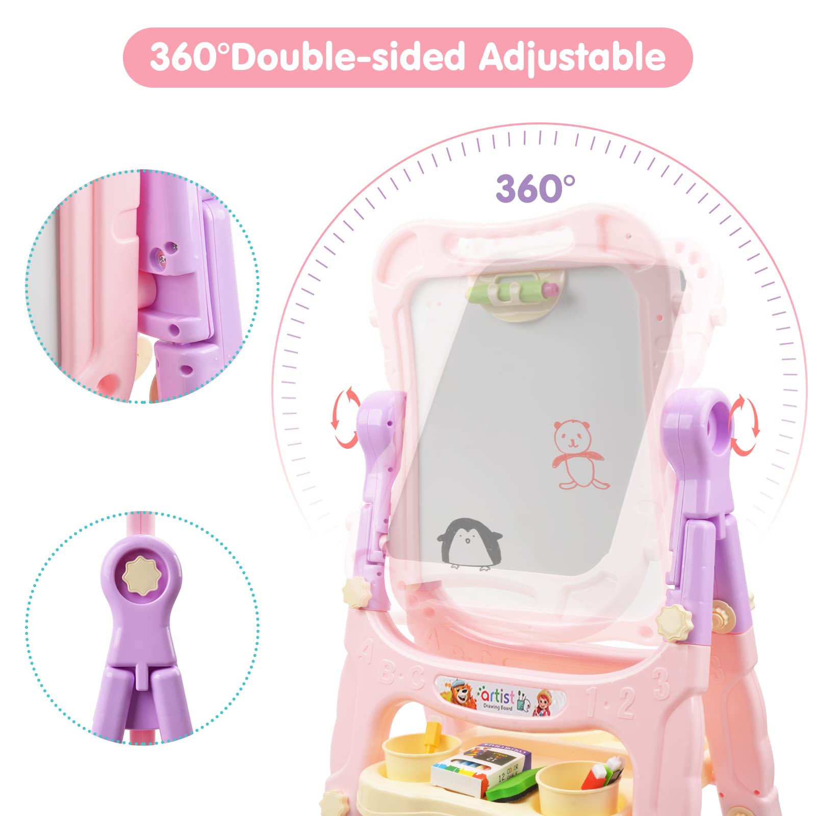 Amagoing easel foldable for quick setup and space-saving storage