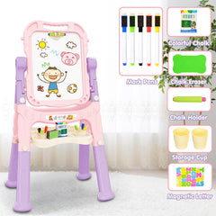 Amagoing easel height adjustment grows with your child for comfortable painting.