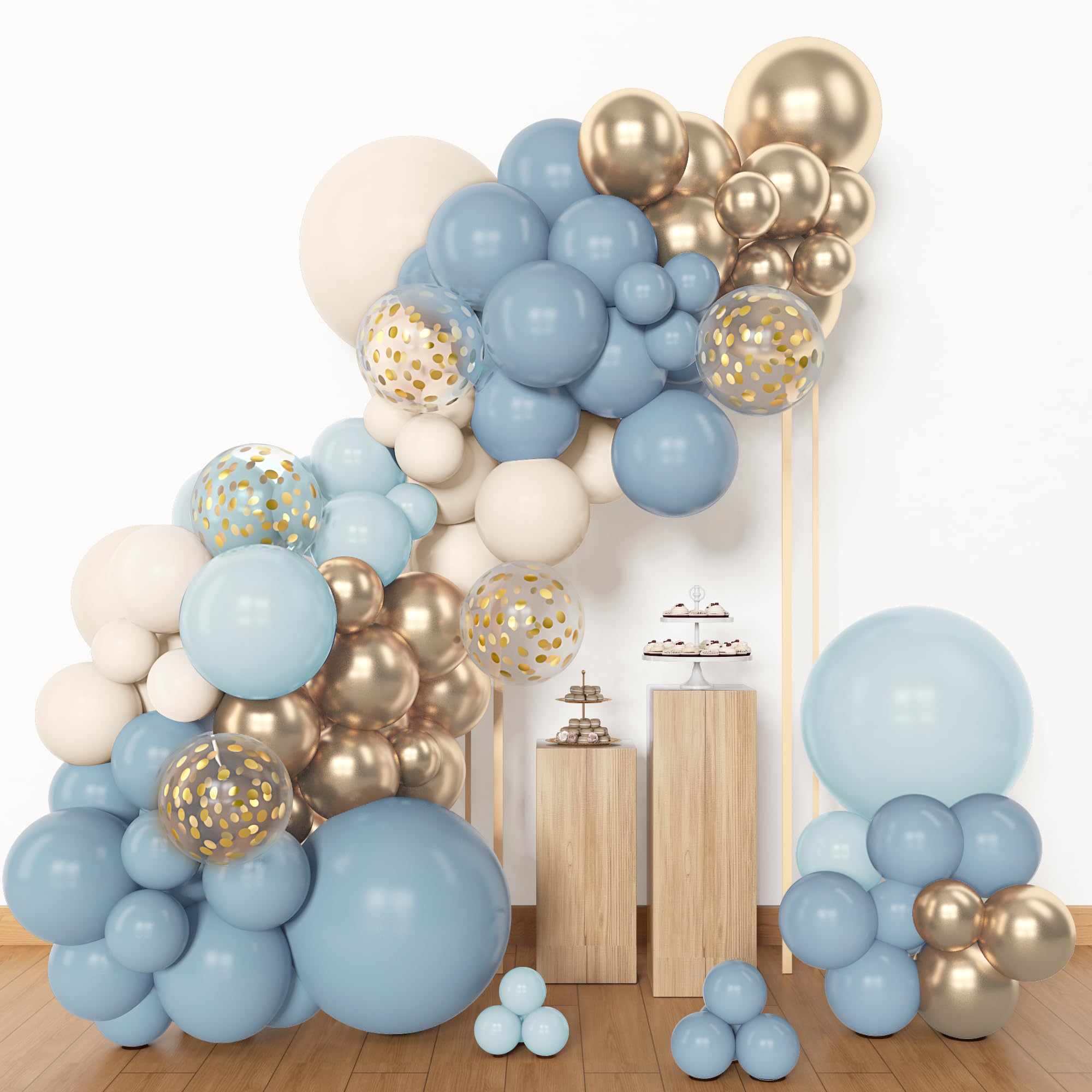 Amandir 10-inch metallic gold confetti balloons sparkle in celebrations.