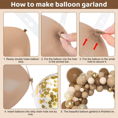Amandir 12-inch brown nude metallic gold balloons provide versatile decor accents