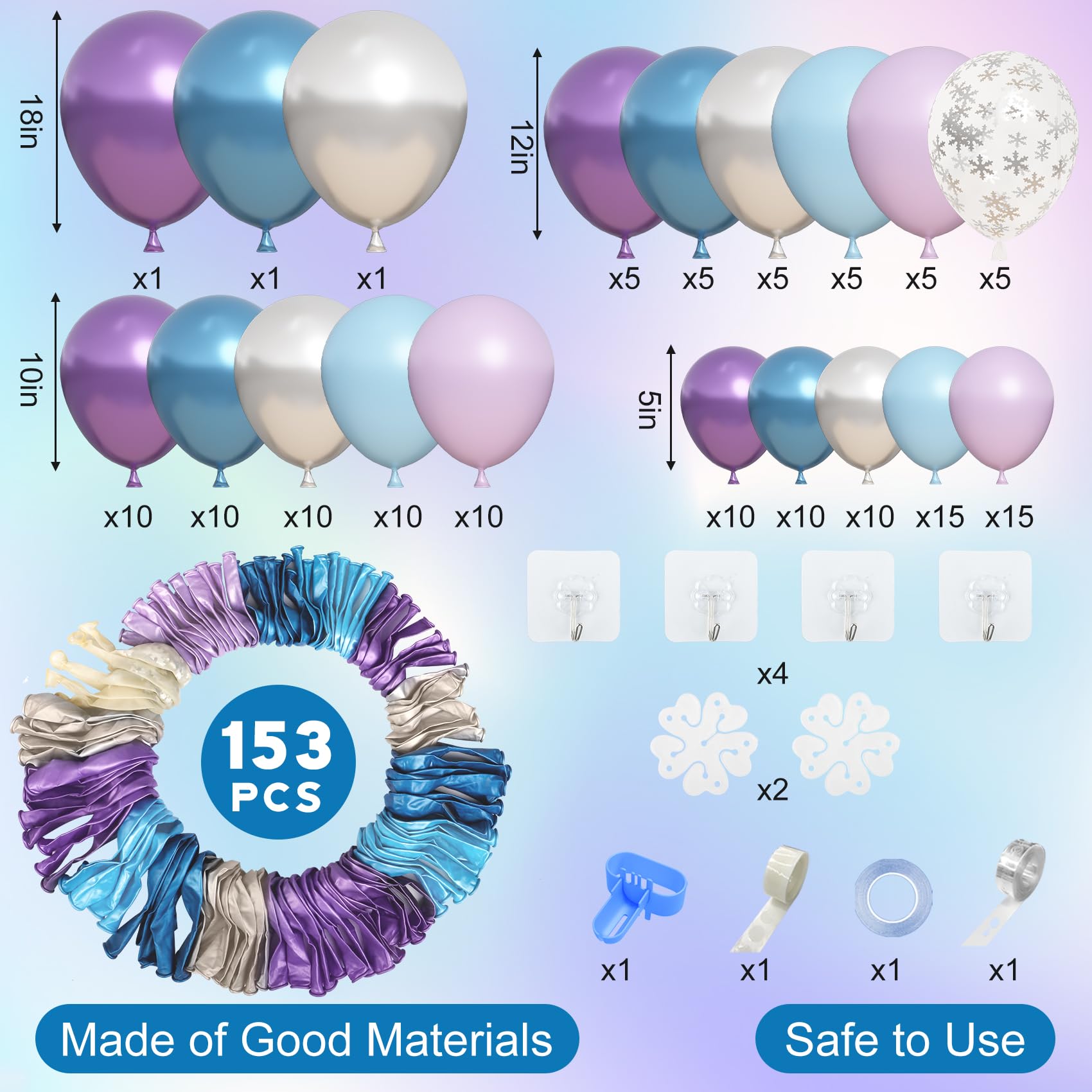 Amandir 12in blue purple pearlescent balloons add vibrant accents to any setup