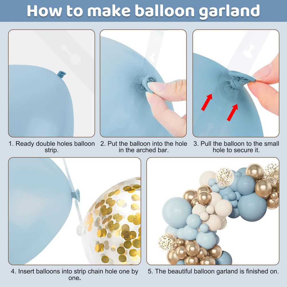 Amandir 12-inch mixed blue balloons add depth to garlands and centerpieces.